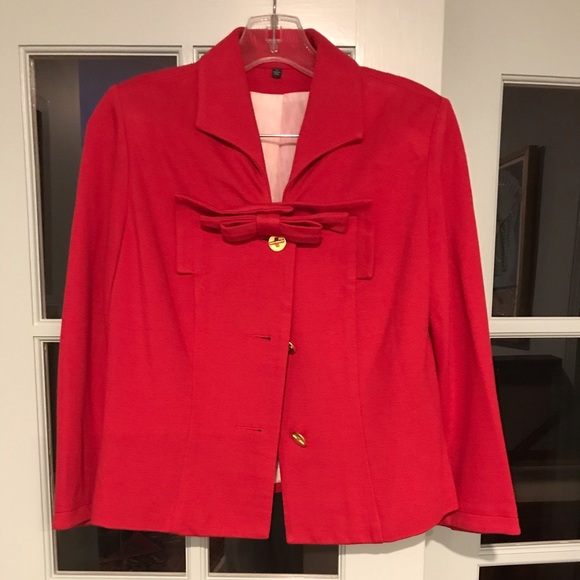 Cabi Collection red Beau bow blazer #3035 cropped size 2 - Picture 1 of 10